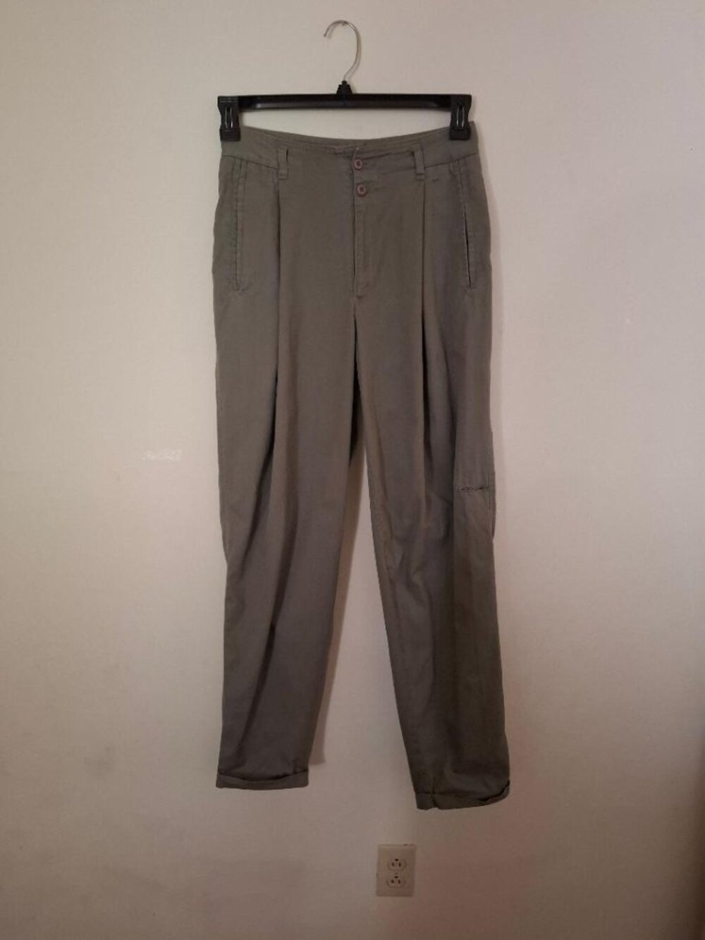 Vintage Generra Collection Size 9 100% Cotton Olive Green Cuffed Pants